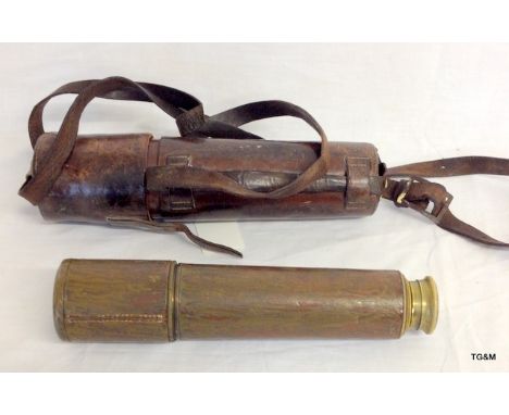 A WW2 British Army Scout Regiment three draw telescope signed TELE.SCT.REGTS MK 11s H.C.R. & SON LTD. OS126GA. No.11290 with 
