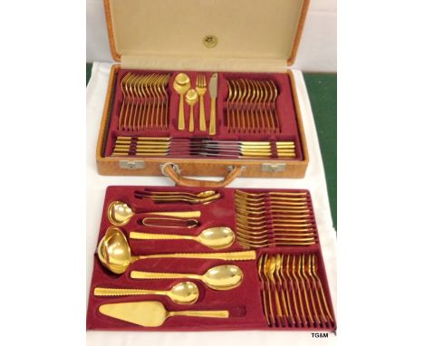 A case of 24ct gold plated cutlery maker Bestere Solingen