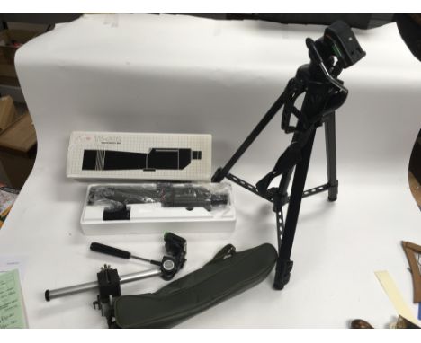 A Kova TS-602 telescope in a fitted box with a tripod and a canvas case 20x60