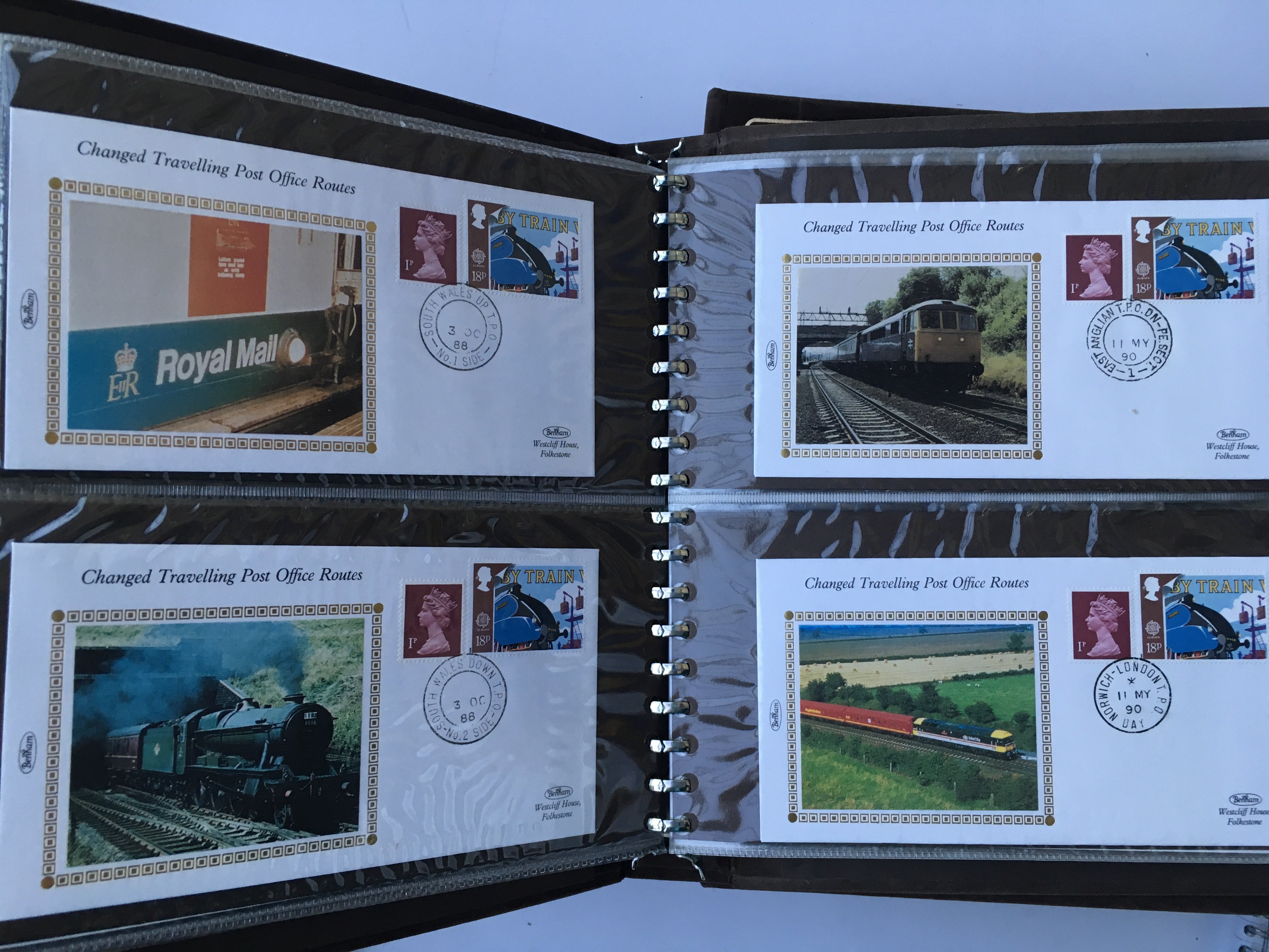 A collection of 9 albums of railway first day covers, entitled