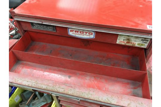 A Snap On Snapon 2 Drawer Under Tool Chest With Applied Stickers