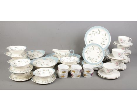 A collection of part dinner services, to include Wedgwood Penshurst, Royal Doulton Pillar Rose and Royal Worcester Evesham.  