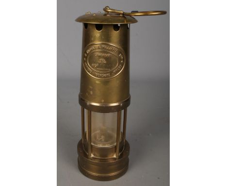 A E.Thomas &amp; William Ltd brass miners lamp. Marked Cambrian No. 160982.  
