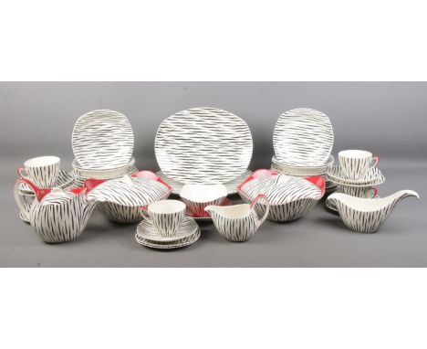 A good collection of mid-century Midwinter dinnerwares in the 'Zambesi' design. To include two lidded tureens, cups and sauce