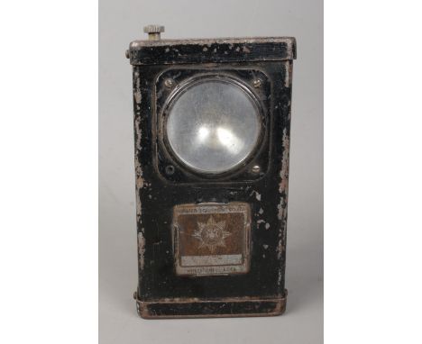 An early 20th century Forster Equipment Co. fireman's lamp marked for Lancashire County Fire Brigade.  