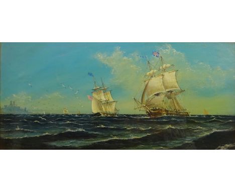 Off Dover Castle, oil on canvas board bears signature E K Redmore (British 1860-1941) 28cm x 58cm   Condition Report Click he