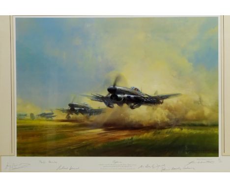 Frank Wooton (British 1911-1998): 'Typhoon', limited edition coloured lithograph signed by the artist with five others and nu