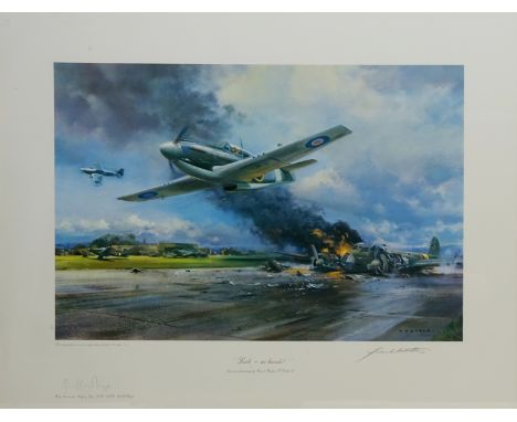 Frank Wooton (British 1911-1998): 'Look - No Hands!', limited edition coloured lithograph signed by the artist with Wing Comm