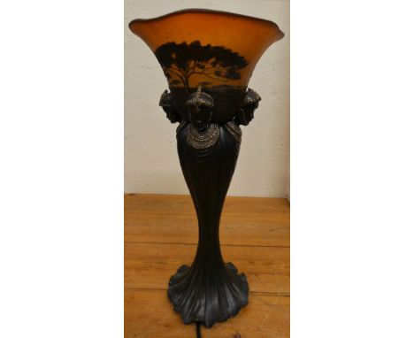 A Soul Journeys Maasai Dusk resin table lamp, 46 cm.