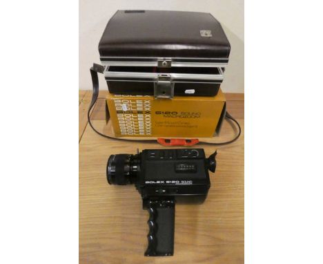 A Bolex 5120 sound macrozoom super 8 camera, case, box and instructions. 