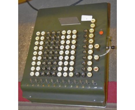 An Alvari piano accordion in case, together with a U.S. built comptometer from Felt &amp; Tarrant together with relevant calc