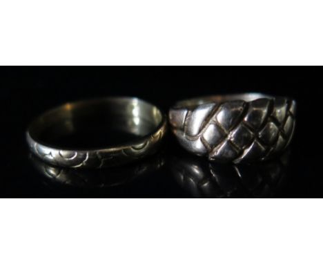 A 22 ct Gold Ring 4.7 g and one other unmarked 3.3 g