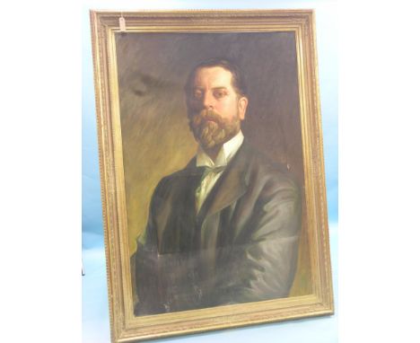 A large oil on canvas - half-length portrait of John Singer-Sargent, unsigned, 5ft. x 3ft. 4in. 