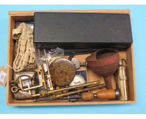 Precision instruments, to include cased planimeter, a pocket watch within folding silver case, three wristwatches, also to in