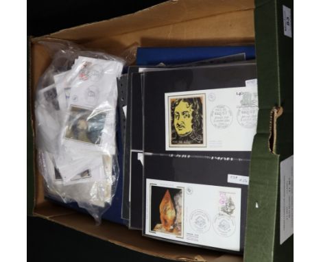 France large quantity of silk First Day covers in two albums, on pages and loose. (B.P. 24% incl. VAT)