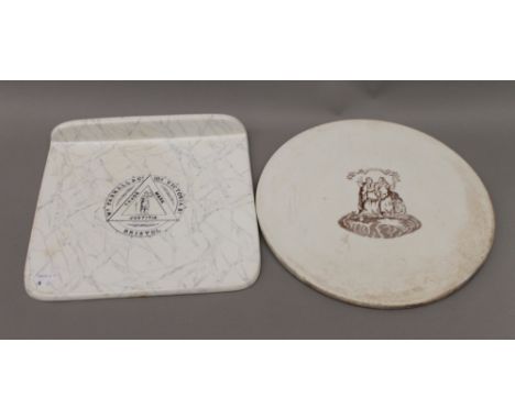 Two Victorian scale plates. One 30.5 cm diameter.