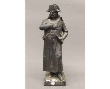 A large vintage painted plaster model of Napoleon. 52 cm high.
