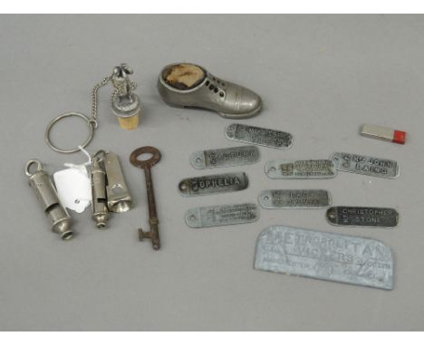 A quantity of miscellaneous items, including a vintage 'The Metropolitan Whistle' by J Hudson &amp; Co, a vintage Girl Guide 