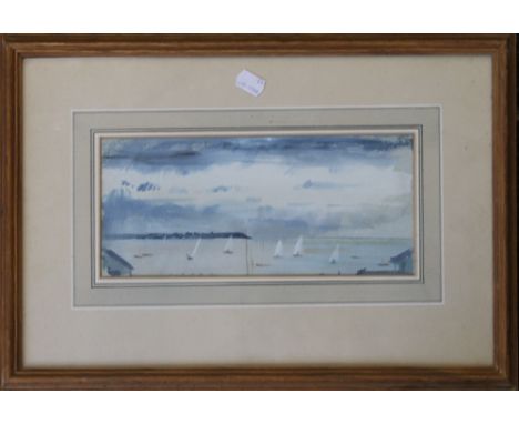 A collection of four watercolours including 'Yachts off Whitstable' and 'Passing the Woods, Morning Light by Kenneth Lauder; 