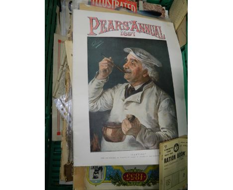 A box of miscellaneous vintage ephemera