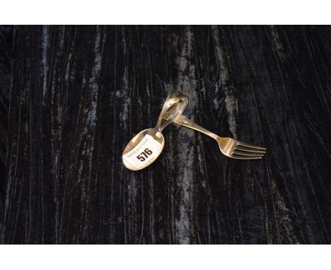 A Silver Childs Spoon and Fork,