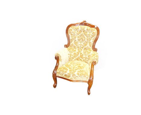 A Mahogany Framed Button Back Gents Armchair 