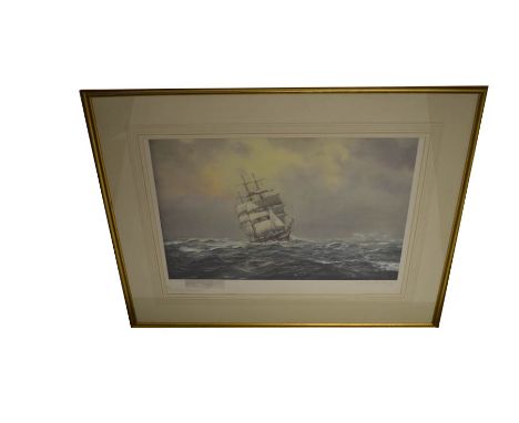 A Large Signed Print 'Fifty South and Ice to Port' - Derek G M Gardner
