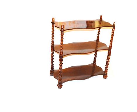 A Rosewood Shaped Front, Three Shelf Whatnot 