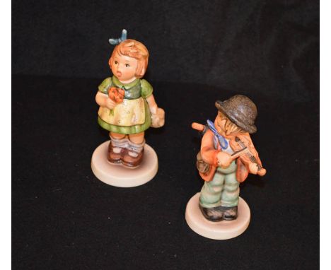 Two Hummel Figurines 'Little Fiddler' and 'The Surprise'