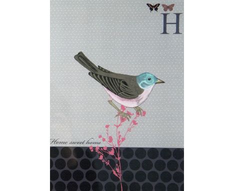 ASHLEY THOMAS (20th/21st Century) ARTIST SIGNED LIMITED EDITION COLOUR PRINT 'Butterfly Sprig', print No 4 11 3/4" x 8 1/4" (