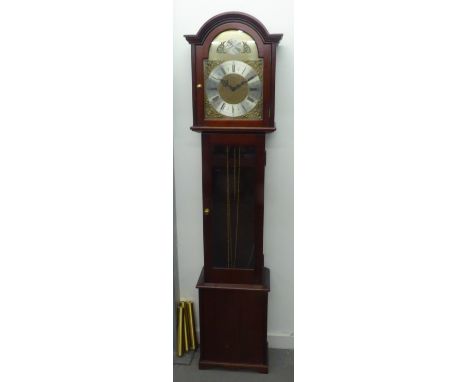 GEORGIAN STYLE LONGCASE CLOCK, WITH WEIGHT DRIVEN MOVEMENT 