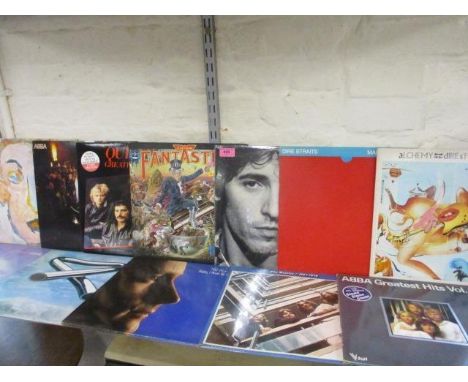 A quantity of late 20th century LPs to include Bob Dylan, Dire Straits, Queen and The Beatles 