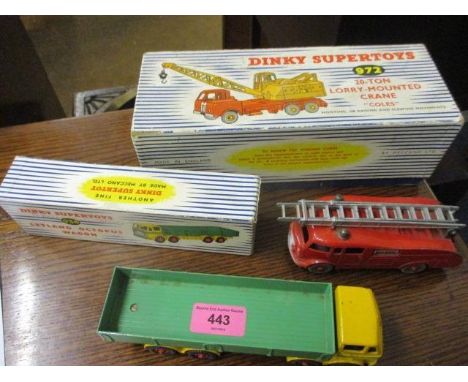 A Dinky Supertoy 972 20 ton lorry mounted crane Coles, boxed, together with a Dinky Supertoy 934 Leyland Octopus wagon, partl