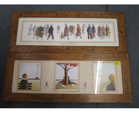 Michele Lehman (Irish) - More Myab Folk - limited edition print, 29/150, 4 6/8" x 22" and a montage of three print, with colo