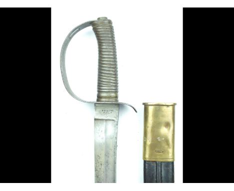 An 1896 Pattern Mountain Artillery sword or sidearm by Ktchin, 76.5cm curved blade stamped KITCHIN SHEFFIELD at the forte and