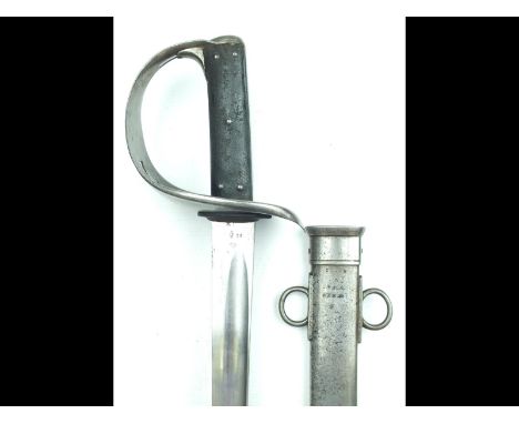 An 1885 Pattern Cavalry Trooper's sword, 87cm slightly curved clean blade with numerous Ordnance and date stamps, regulation 