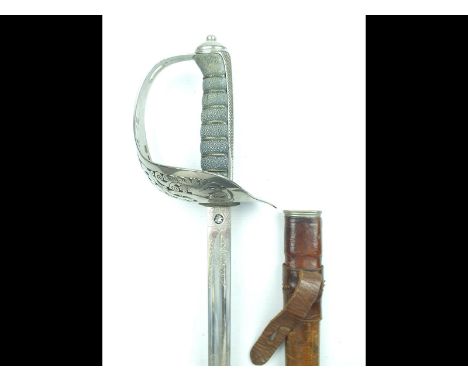An EVIIR 1897 Pattern Infantry Officer's sword, 81.5cm blade etched with scrolling foliage, Royal Arms and crowned EVIIR cyph