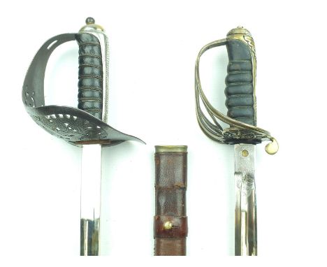 An 1897 Pattern Infantry NCO's sword, 82cm clean blade stamped MADE IN SHEFFIELD at the forte, regulation pierced steel hilt 