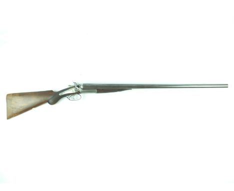 An obsolete calibre double barrelled 10-bore hammer gun by Agnew, 30.75inch sighted damascus barrels, border engraved back ac