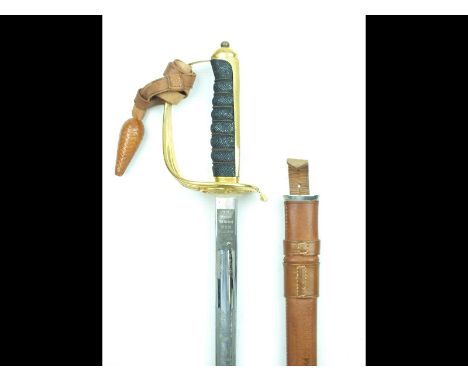 A mint EVIIR 1822 Pattern Infantry Officer's sword, 82.5cm clean blade retaining all of its original polish and matt etched g