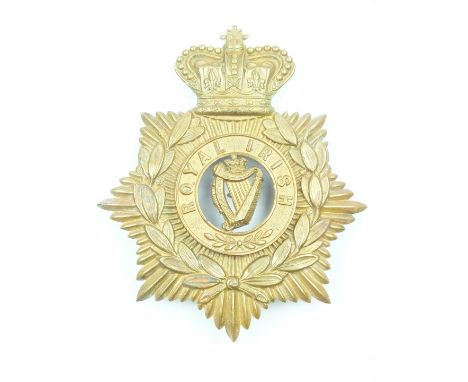 A Victorian Royal Irish Regiment Other Rank's 1881-1901 blue cloth helmet plate, Kipling & King 307.