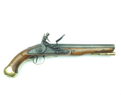 A Third Light Dragoons King's German Legion flintlock Light Dragoon pistol, 9inch barrel, border engraved lock stamped with a