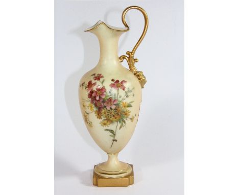 A 19th century Royal Worcester porcelain urn (puce mark). H. 23 cm. (Some restoration).