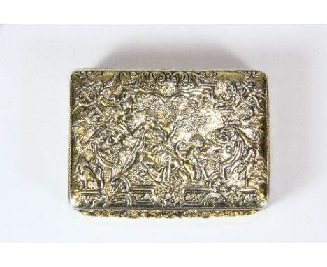 A lovely gilt lined and gilt decorated hallmarked silver snuff box, 6.5cm x 4.5cm x 2cm, London circa 1819 by Knight Bros. Pr