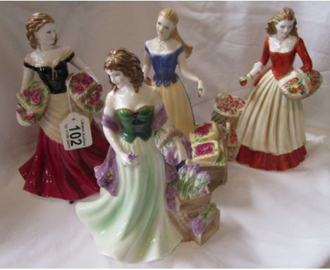 Set of 4 Royal Worcester lady figures
