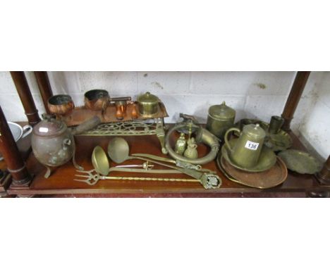 Shelf of brass and copper