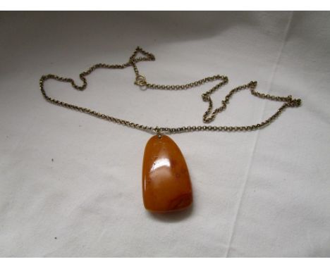 Butterscotch amber pendant with chain