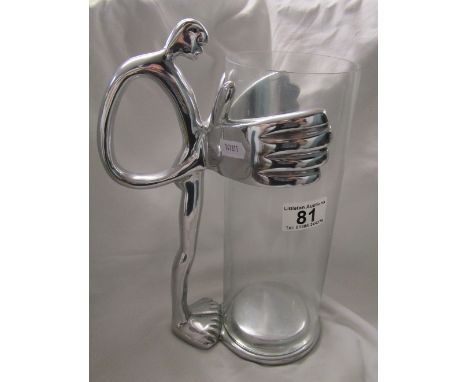 Carrol Boyes large Hurricane lamp man.Approx 30cm high and appears to be in good condition.