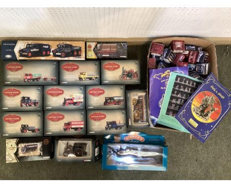A collection of myth and magic models in original boxes together with a collection of boxed corgi trucks 