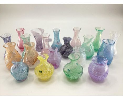 A large collection of Caithness small glass vases, 20 items approx 12cmH 